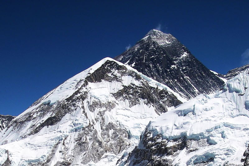 A picture of Mt. Everest with a blue sky in the background. Everest is symbolic of the challenge of scaling a business.